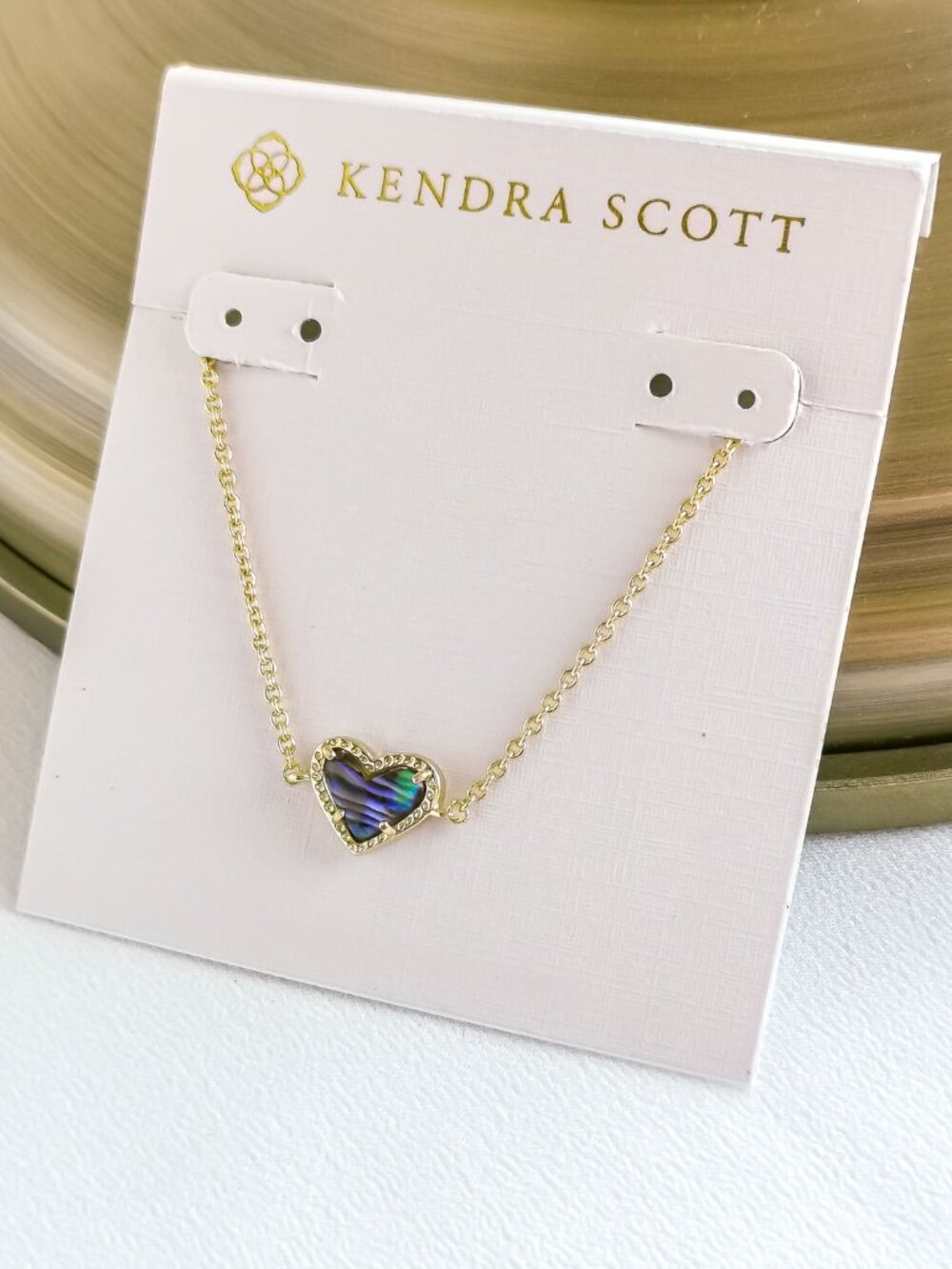 Kendra Scott Ari Heart Abalone Shell Chain Bracelet NEW - Picture 2 of 3
